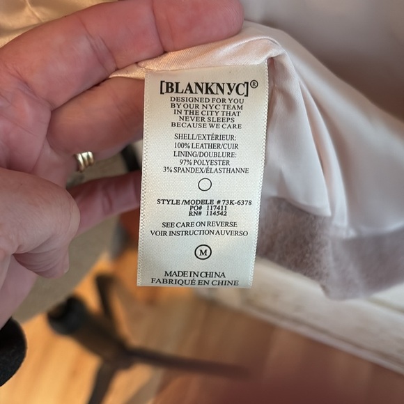 BlankNYC peony fringe 100% leather suede jacket shirt coat button down 2 pockets - Picture 9 of 16